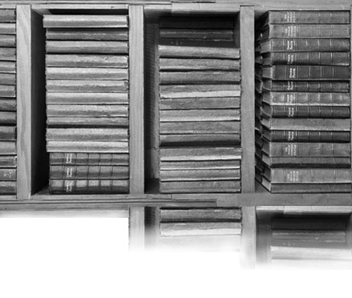 Photo of bookshelf rotated 90 degrees.
